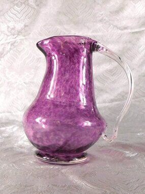 Pink Speckled Glass Pitcher # 25429